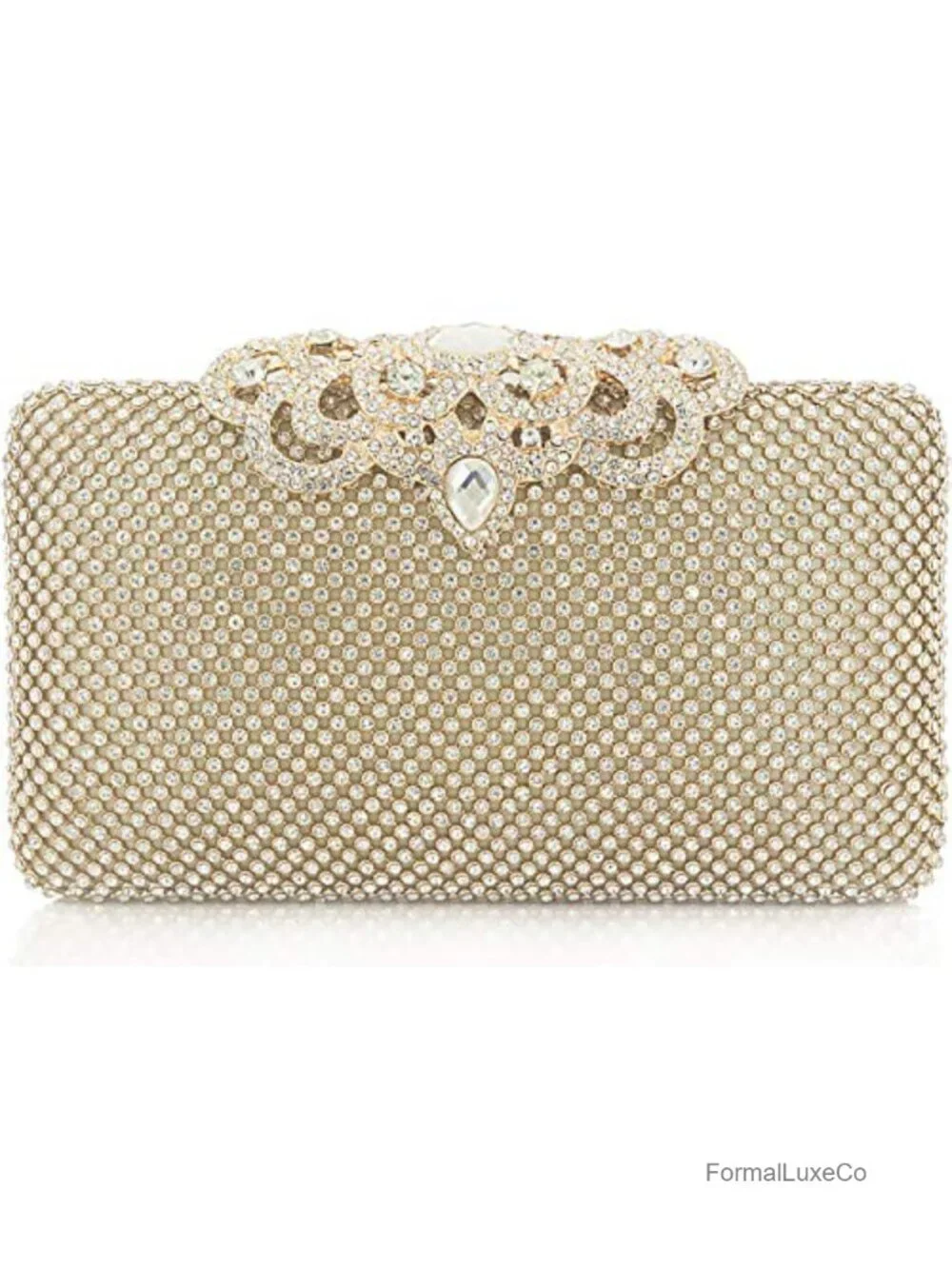 Rhinestone Clutch Bag with Crystal Crown Clasp Evening Handbag Formal Party